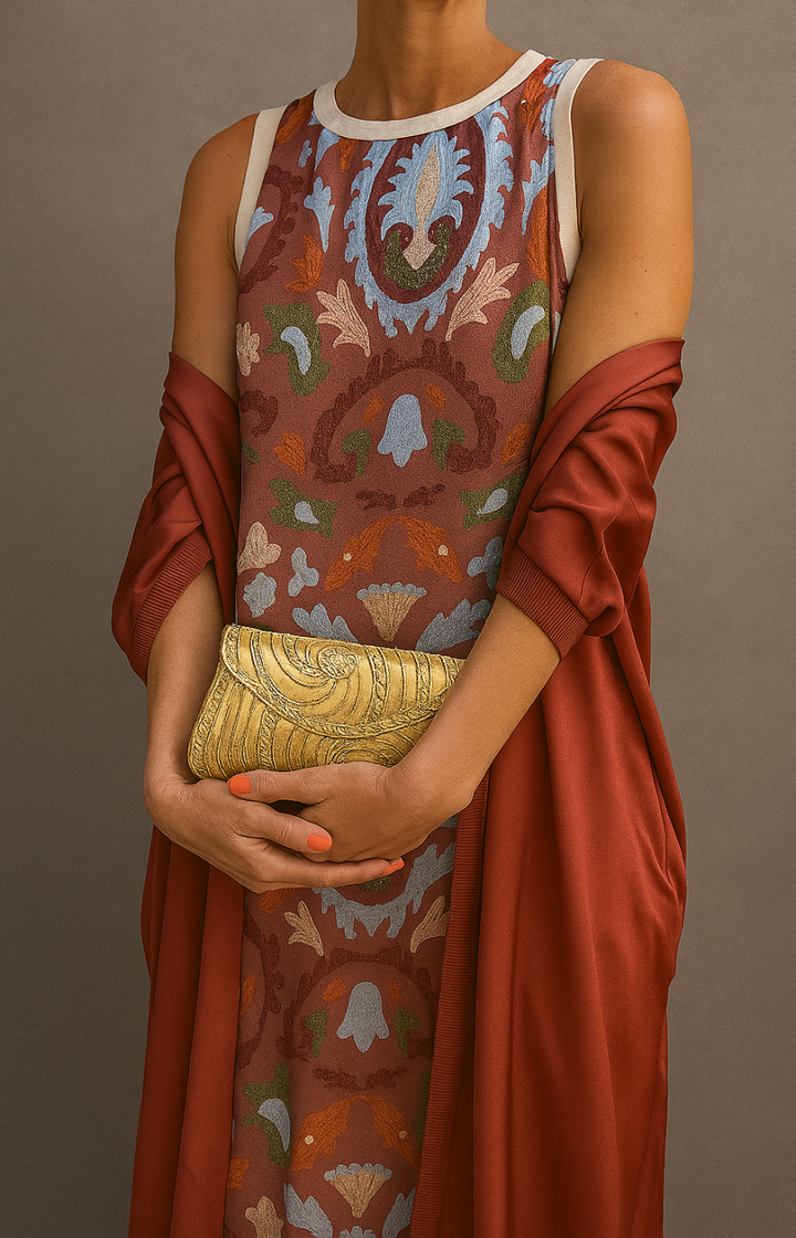 Virela – ensemble robe maxi imprimée et gilet