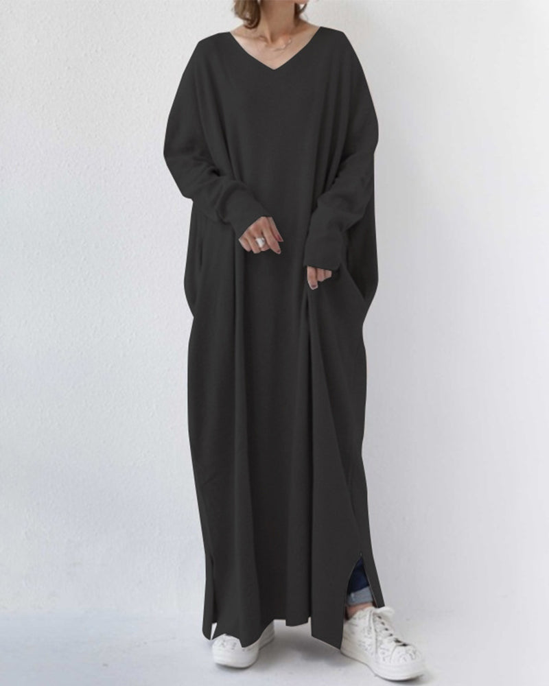 Novira – robe maxi en tricot à décolleté en V profond