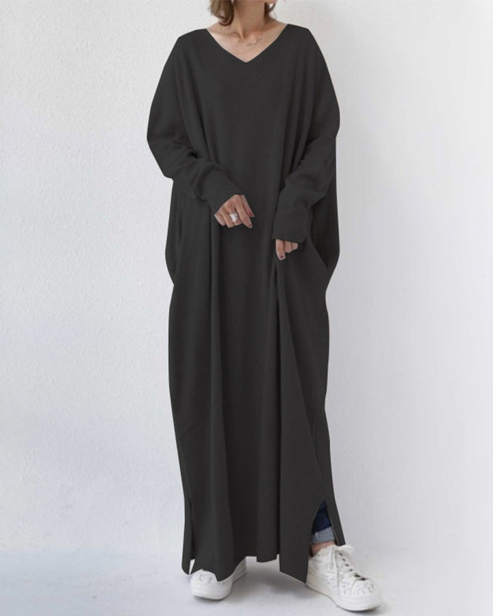 Novira – robe maxi en tricot à décolleté en V profond