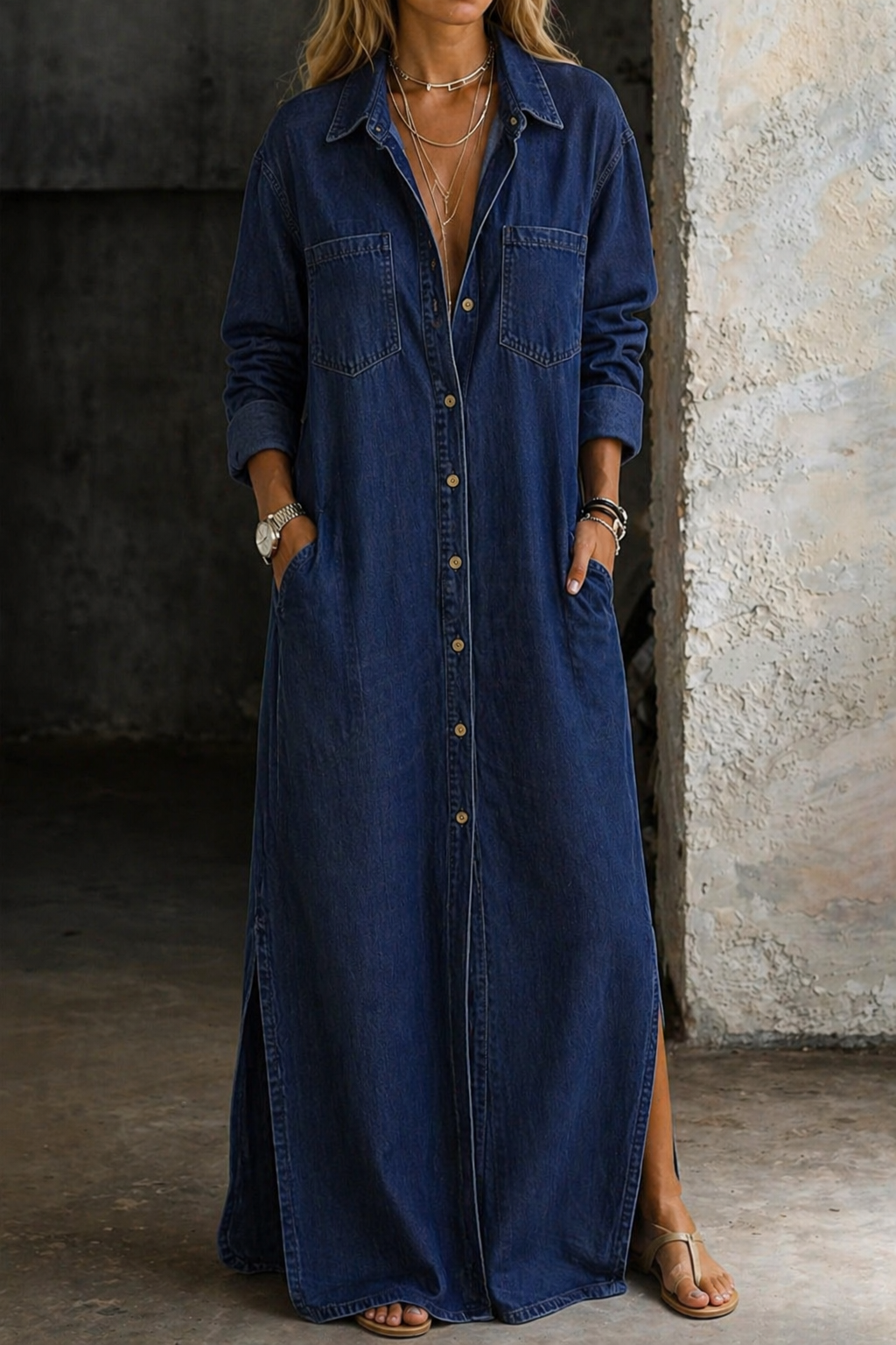 Noreli – robe boutonnée décontractée