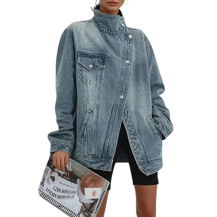 Tevara – Veste tissée à boutonnage croisé asymétrique