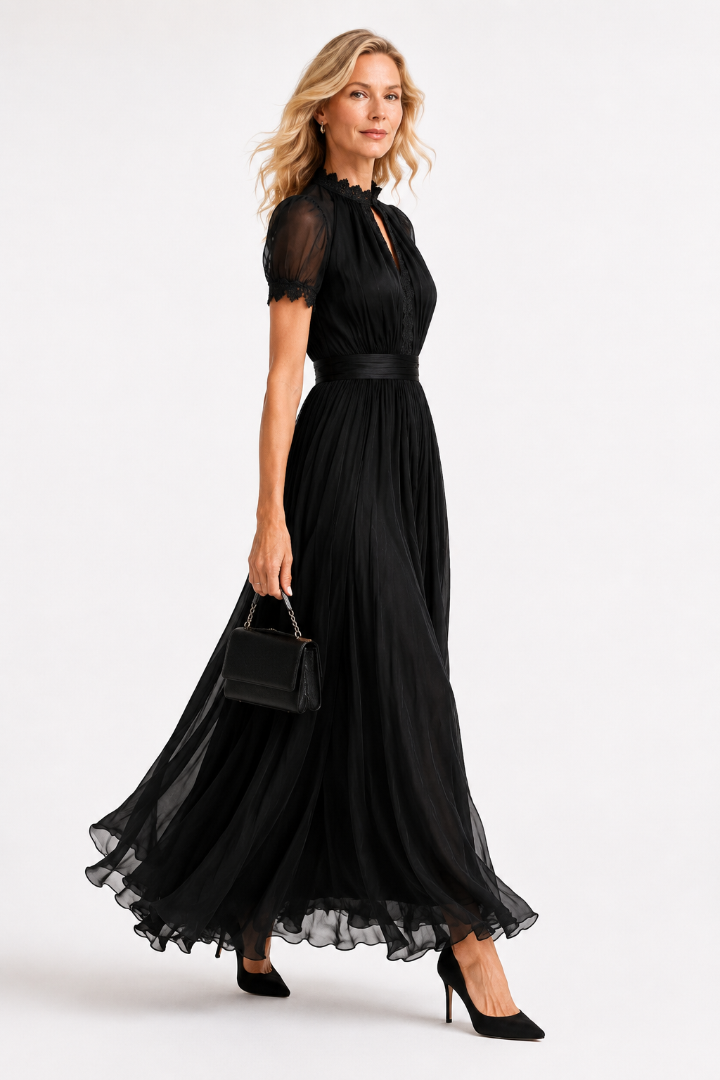 Kelyra – robe longue en chiffon