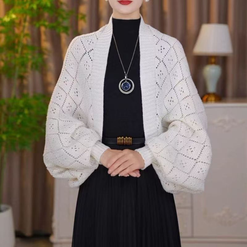 Eryla – cardigan en tricot ajouré à motif échelle
