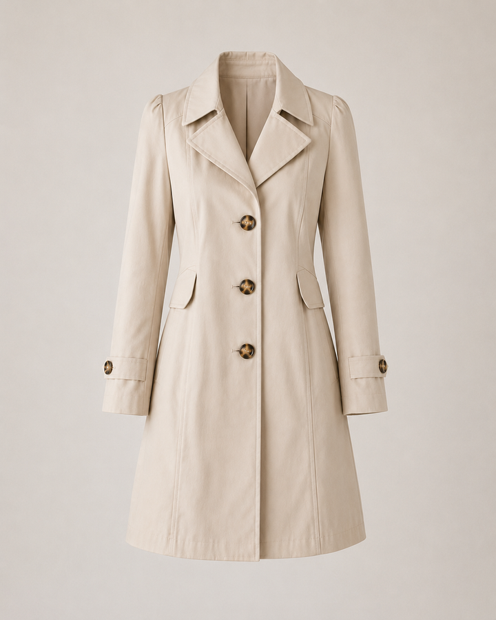 Enyra - Button-Front Woven Trench Coat