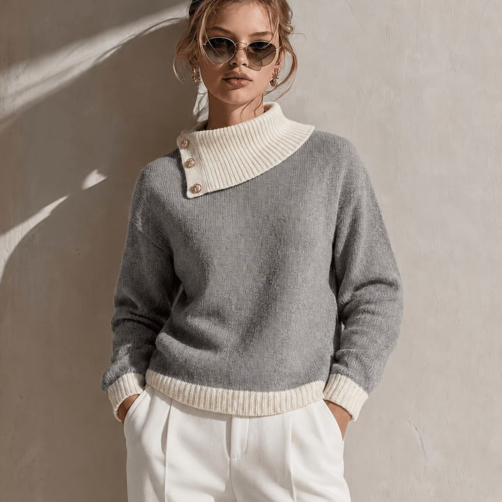 Calira – Pull en tricot à col asymétrique