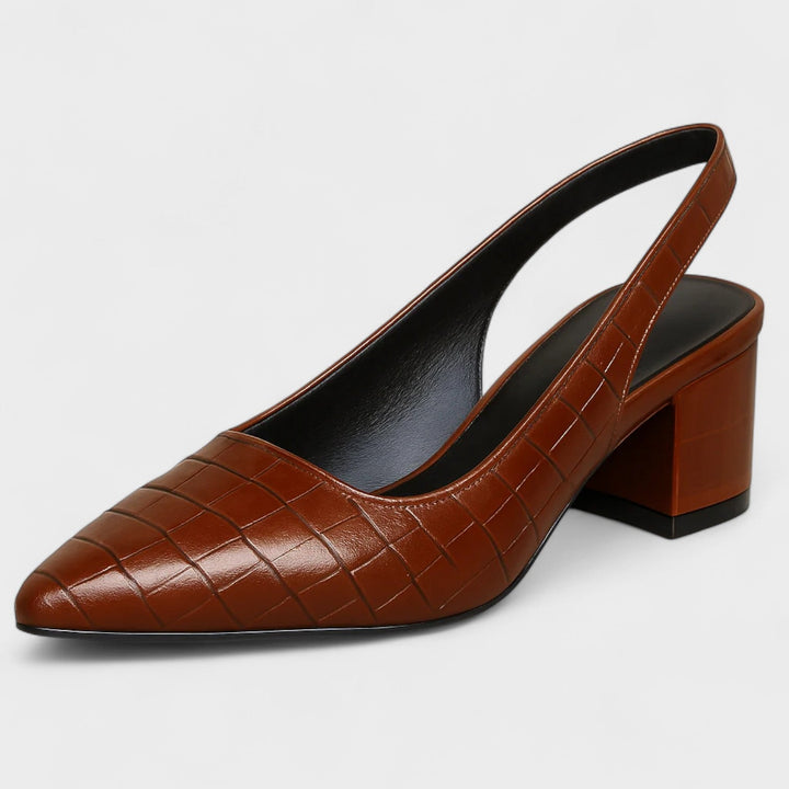 Oryla – Chaussures à talons à bout pointu effet crocodile embossé