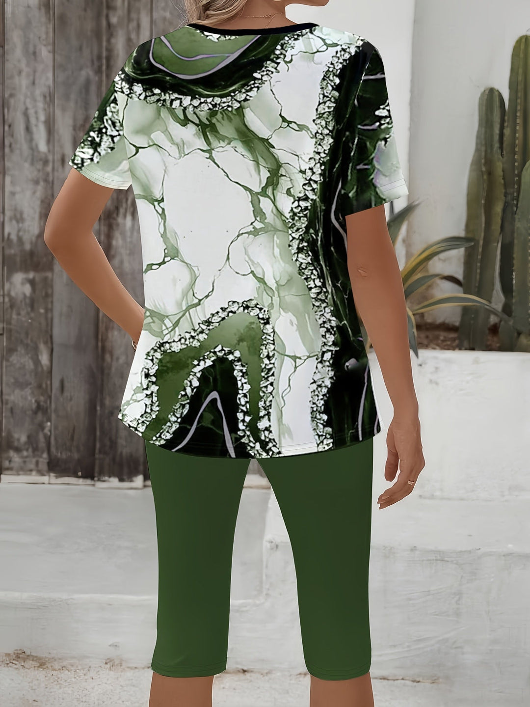 Anvina – ensemble en coton mélangé à imprimé géométrique