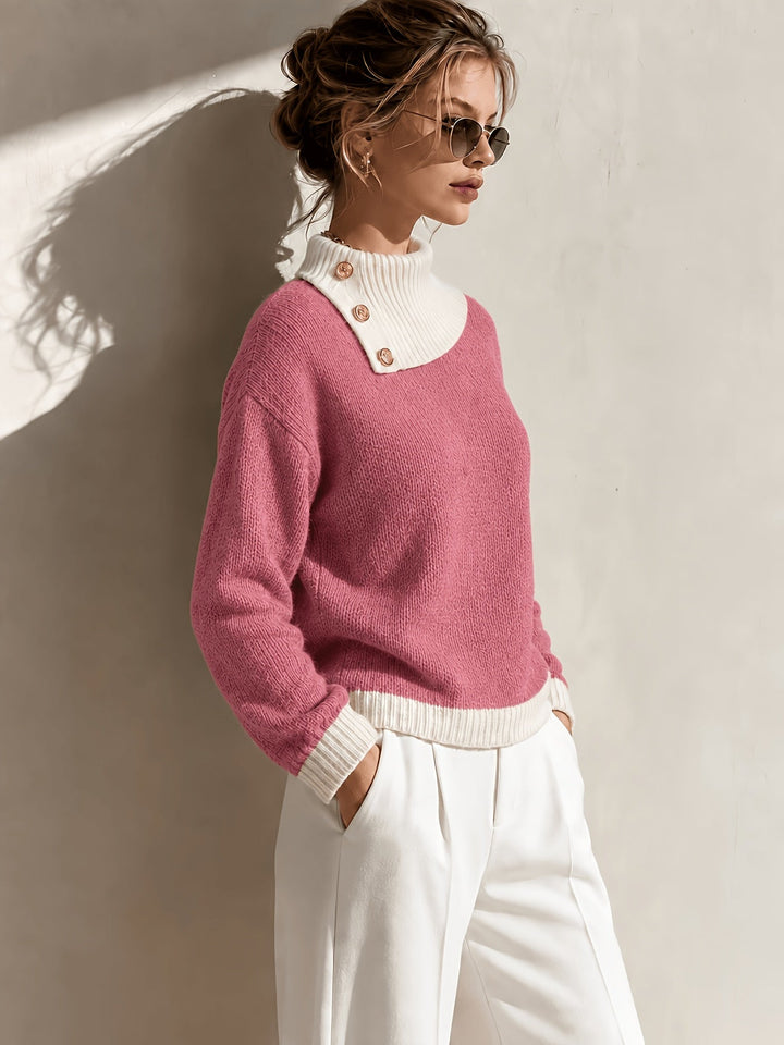 Calira – Pull en tricot à col asymétrique