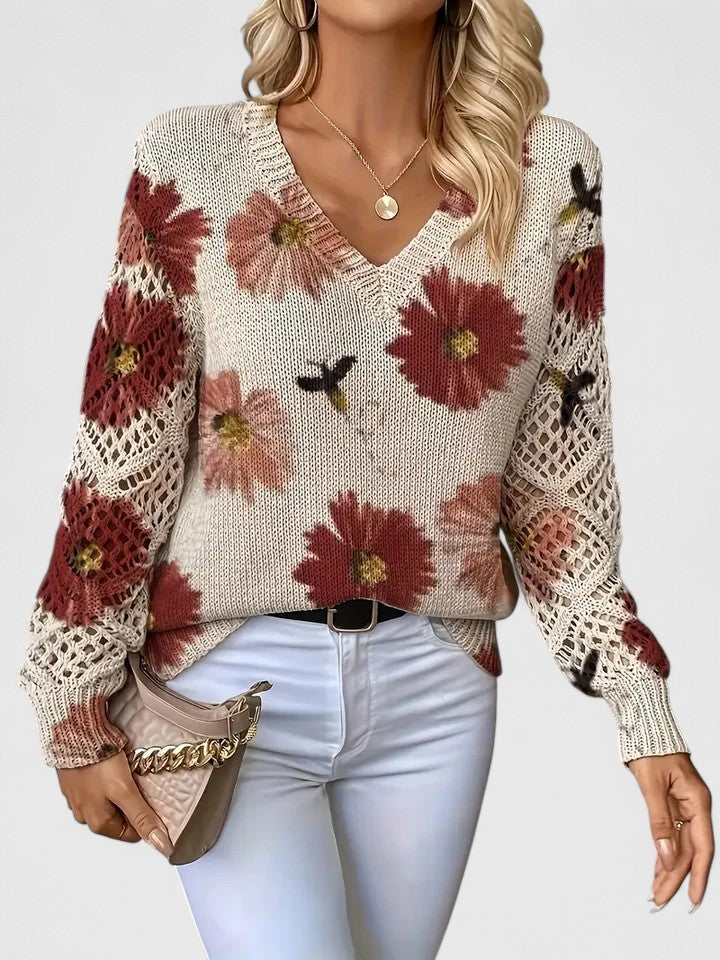 Rivena – pull col V en maille fine