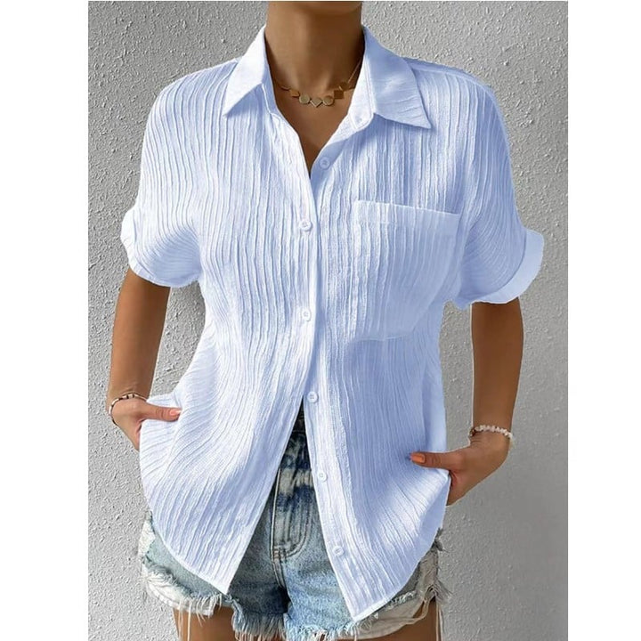 Navira – À col chemise en coton mélangé, blouse