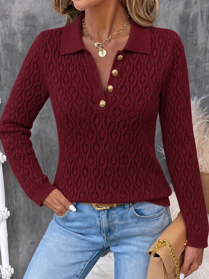Avenya – pull polo en maille aérée