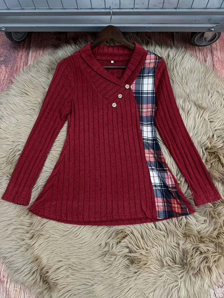 Tavina – T-shirt en maille patchwork