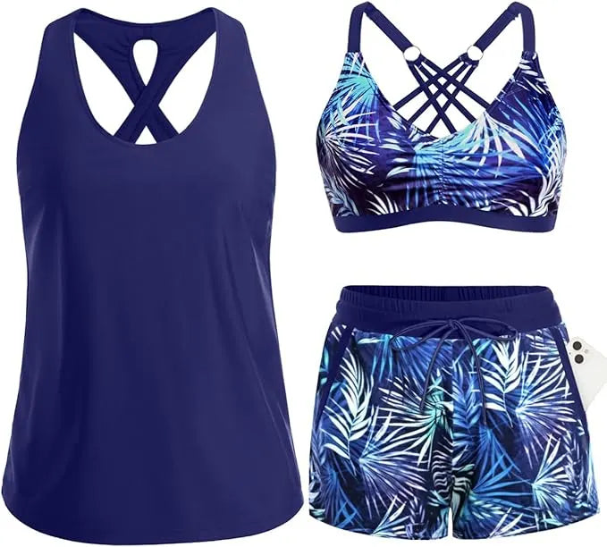 Rilena – Ensemble de tankini en tricot avec shorty à poches