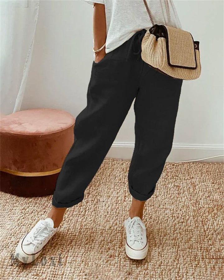 Mevra – pantalon droit en lin-coton