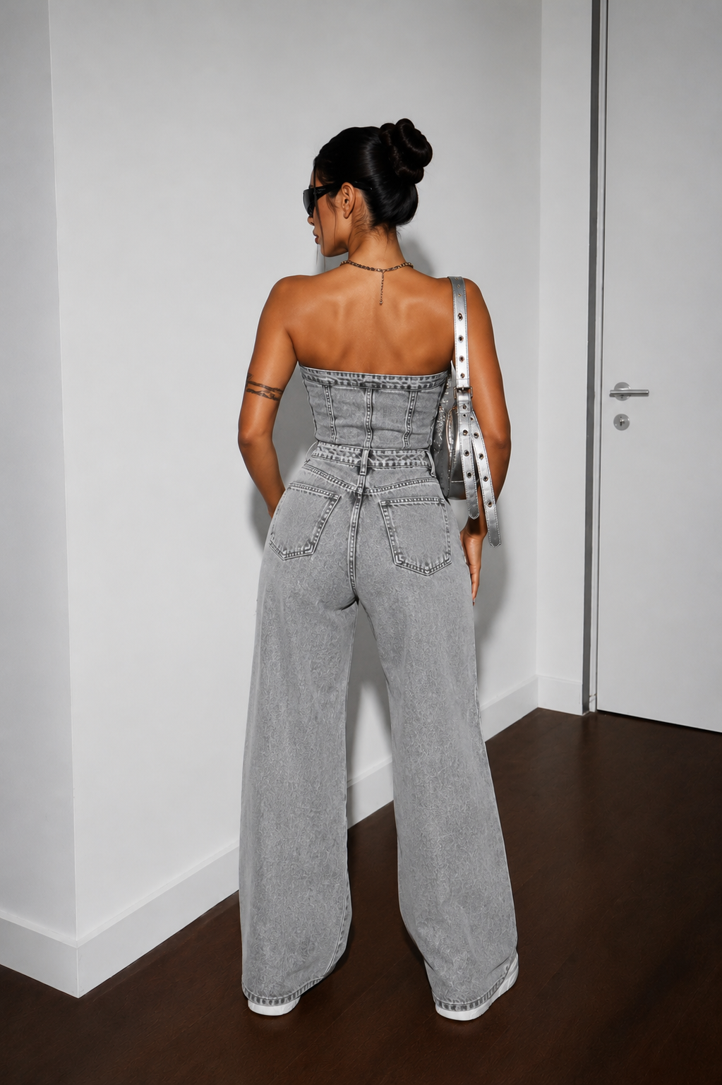 Elyra – Combinaison sans bretelles en denim