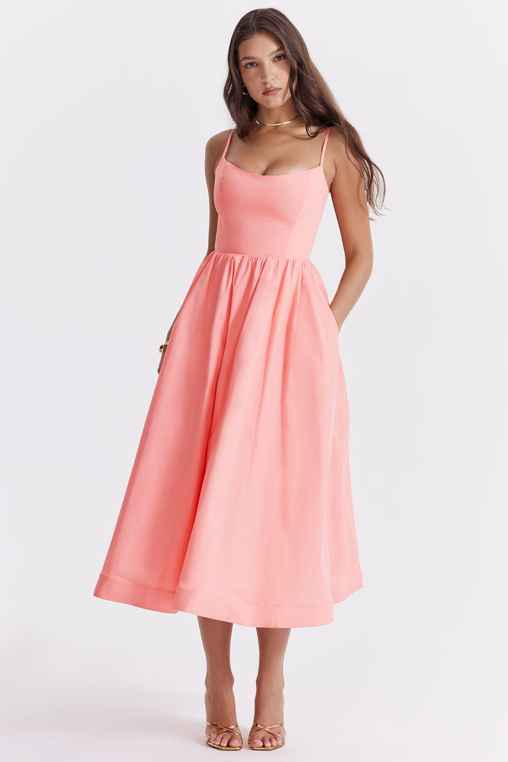Nolara – robe midi tissée style corset