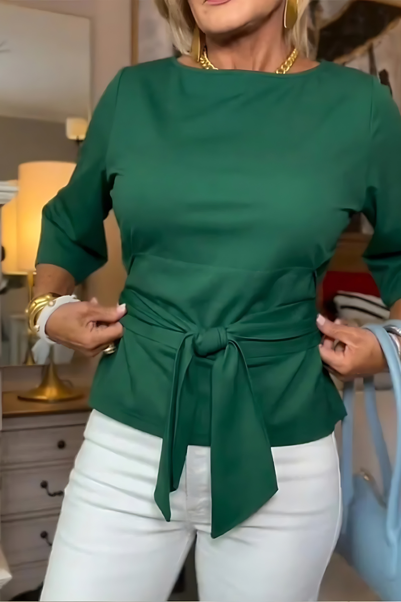 Novira – Top tissé à nœud à la taille