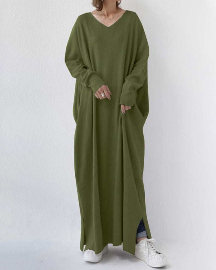 Novira – robe maxi en tricot à décolleté en V profond