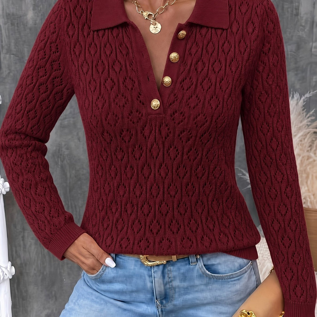 Avenya – pull polo en maille aérée