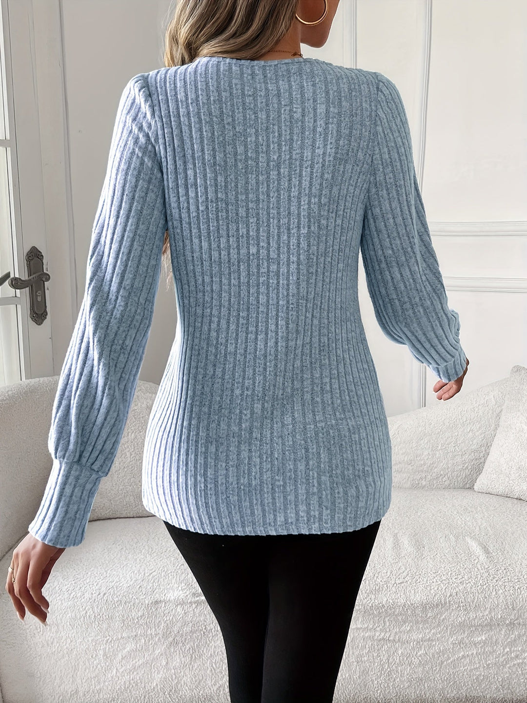 Nivara – à col rond avec dentelle, en tricot, t-shirt