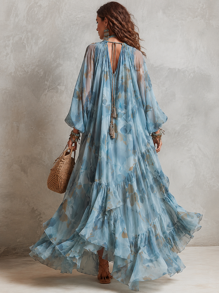 Avyra – Robe longue maxi en soie mélangée