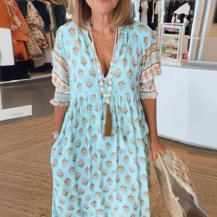Sorali – robe midi avec lien à franges
