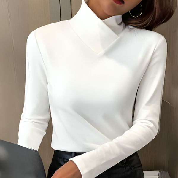 Nireva – Pull col roulé en maille sculptée