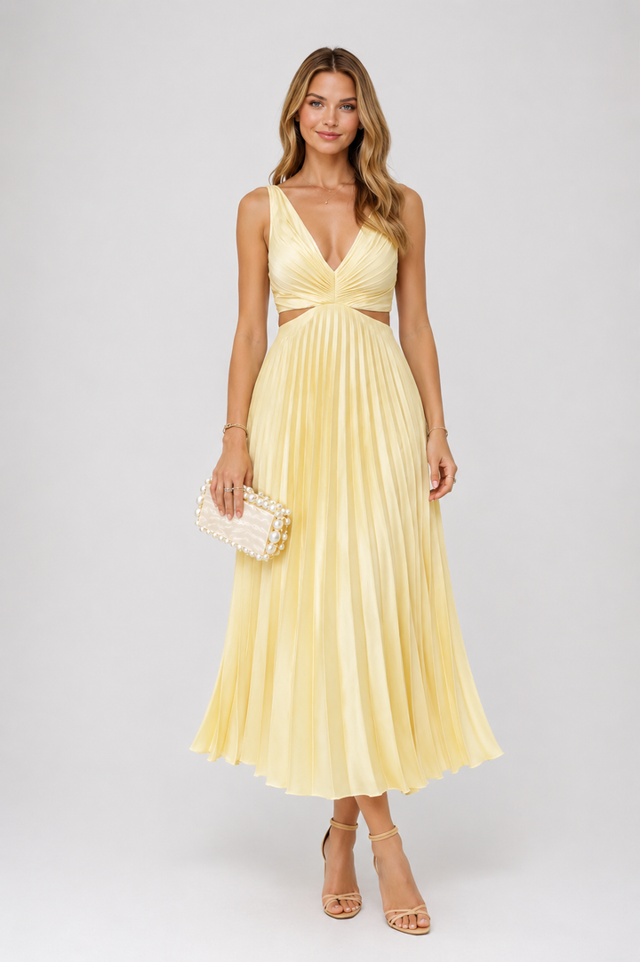 Virela – robe maxi en tissu drapé