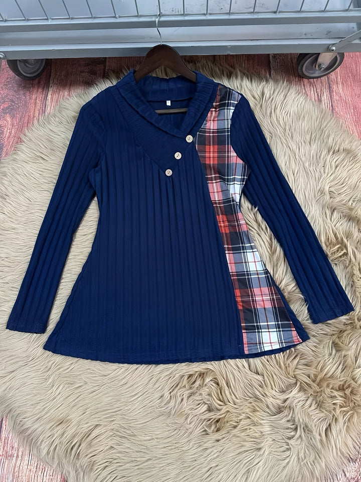 Tavina – T-shirt en maille patchwork