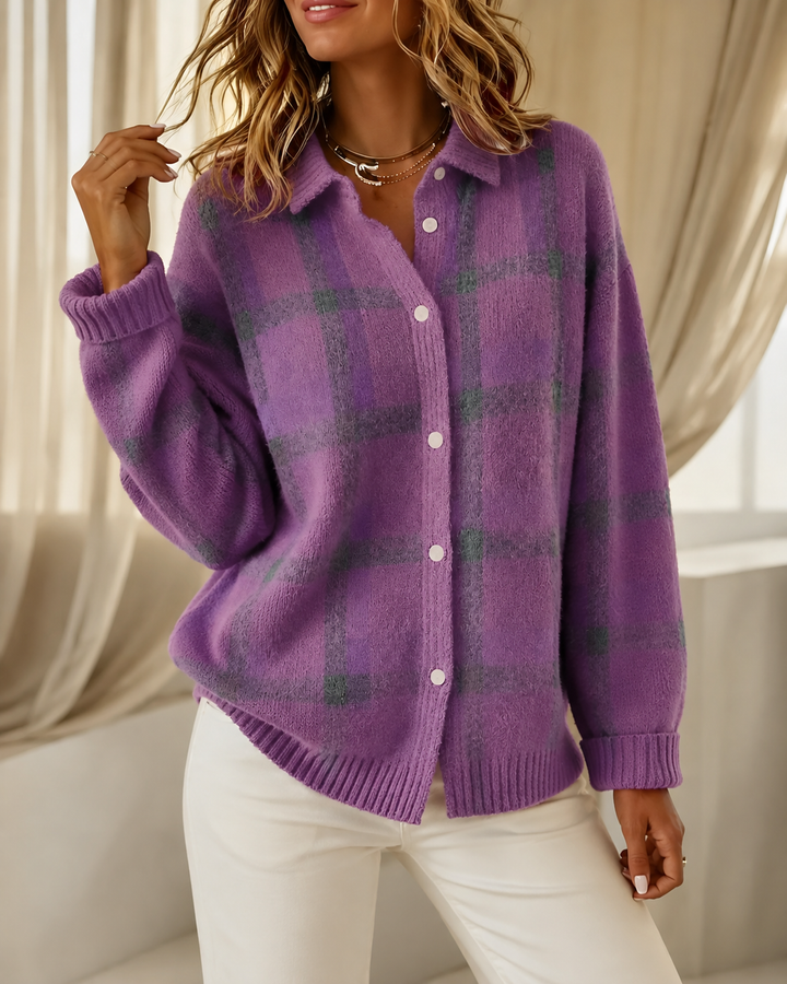 Novira – Pull en maille à carreaux