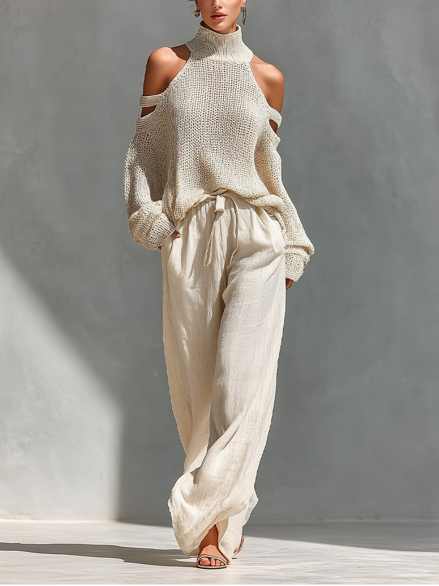 Mireva – ensemble en maille à jambes larges