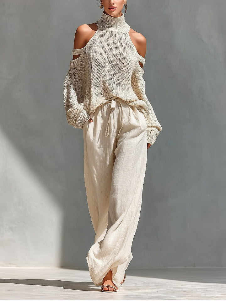 Mireva – ensemble en maille à jambes larges