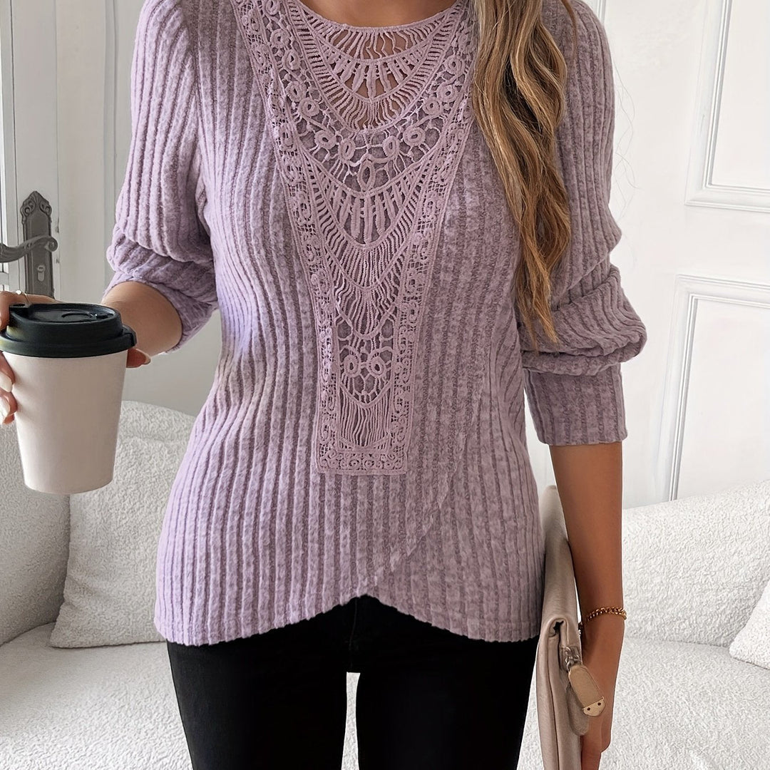Nivara – à col rond avec dentelle, en tricot, t-shirt