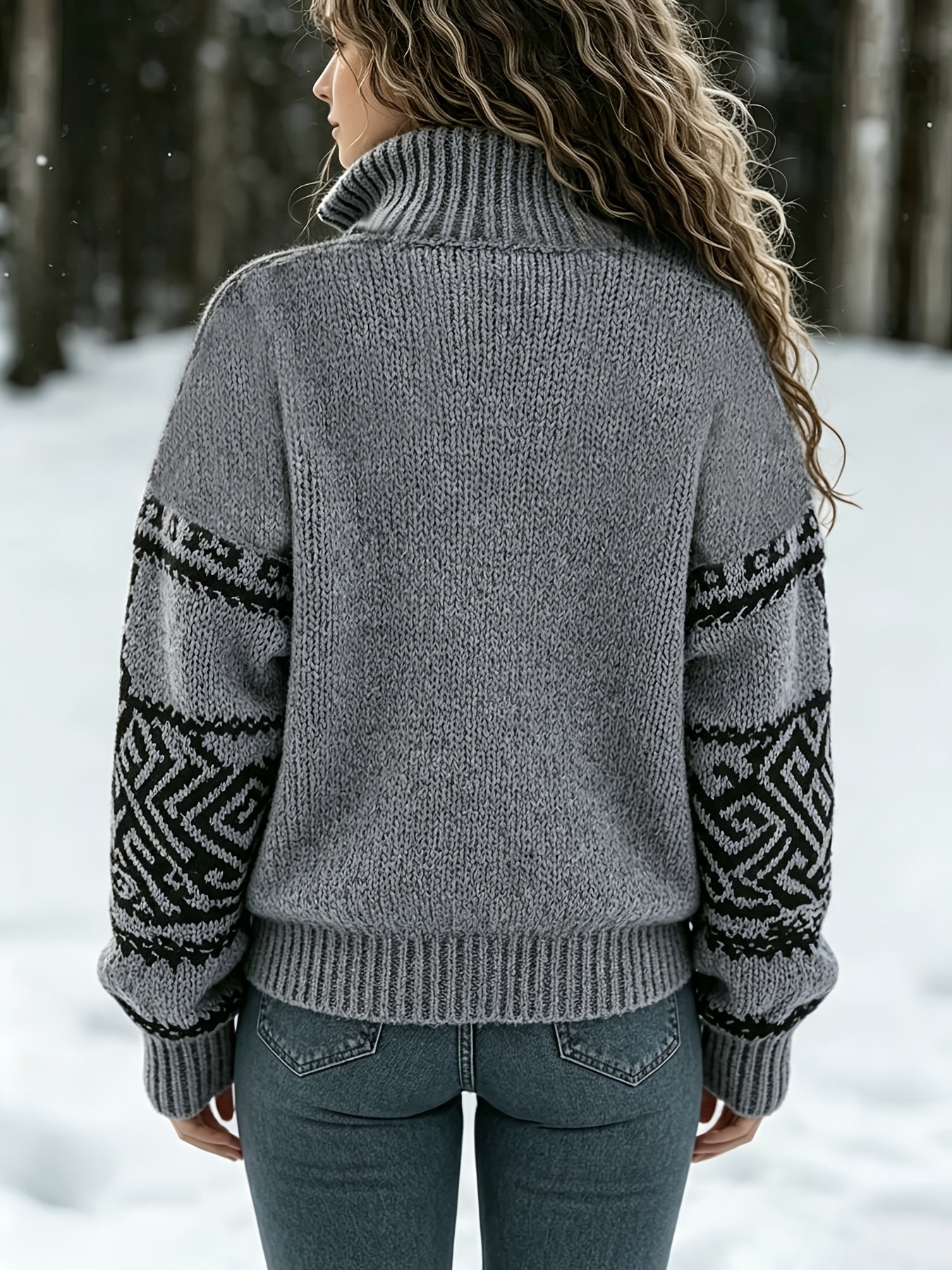 Calyne – Pull en tricot jacquard Fair Isle – BOBO L'Atelier