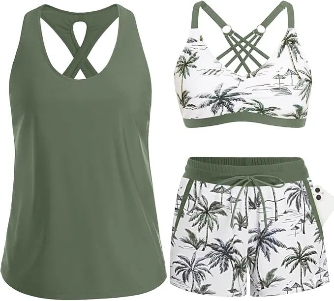 Rilena – Ensemble de tankini en tricot avec shorty à poches