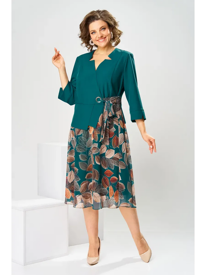 Ilyra – Robe en chiffon à col à revers crantés