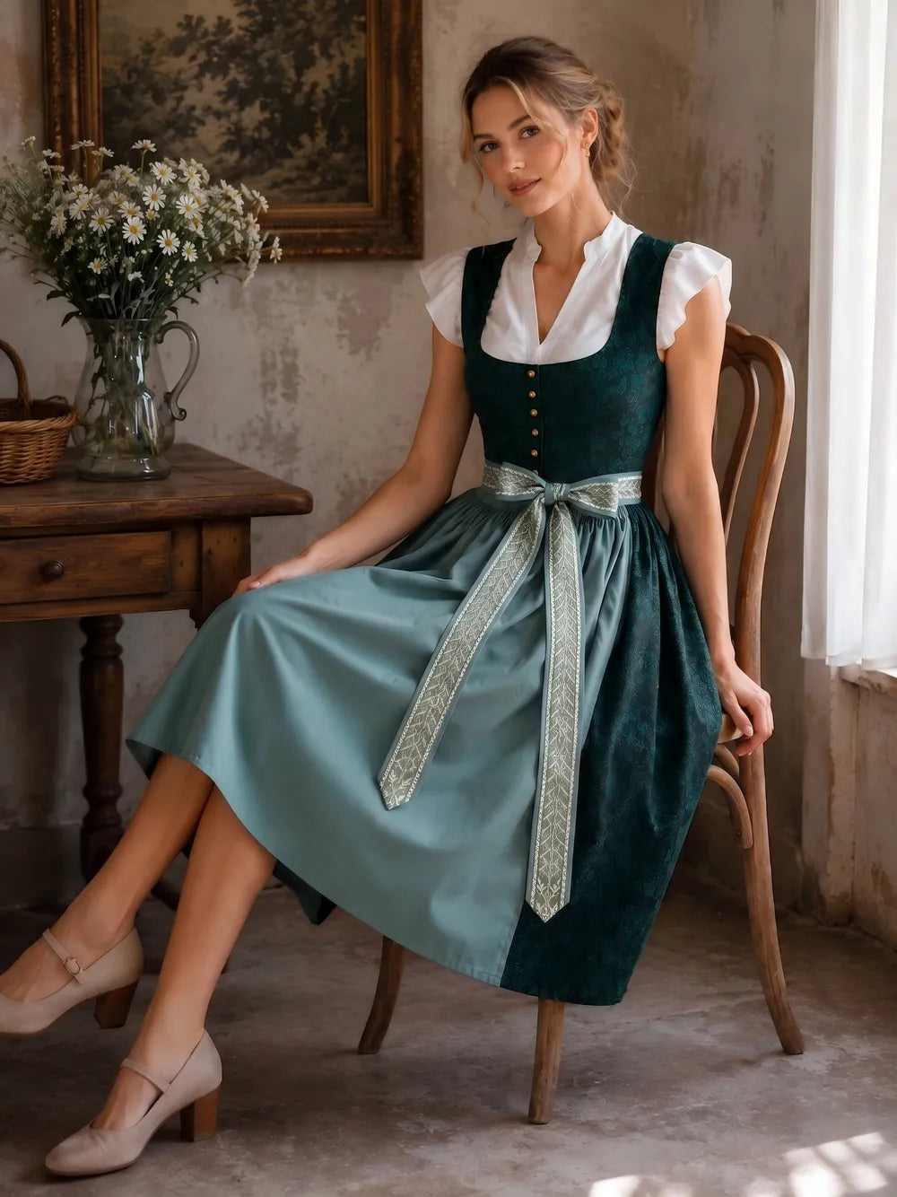 Navira – robe tissée à devant arrondi