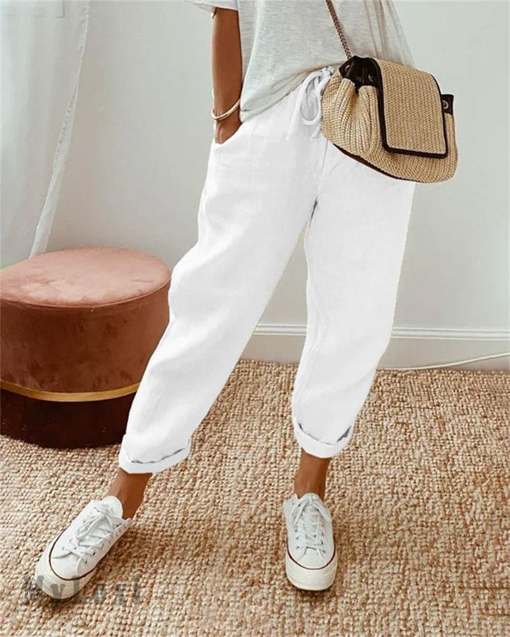 Mevra – pantalon droit en lin-coton