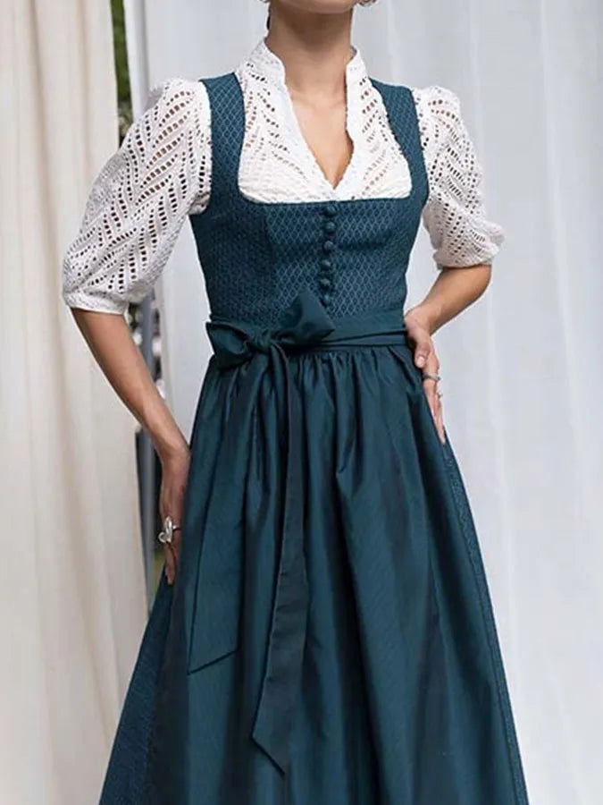 Solira – Robe en jacquard à devant arrondi
