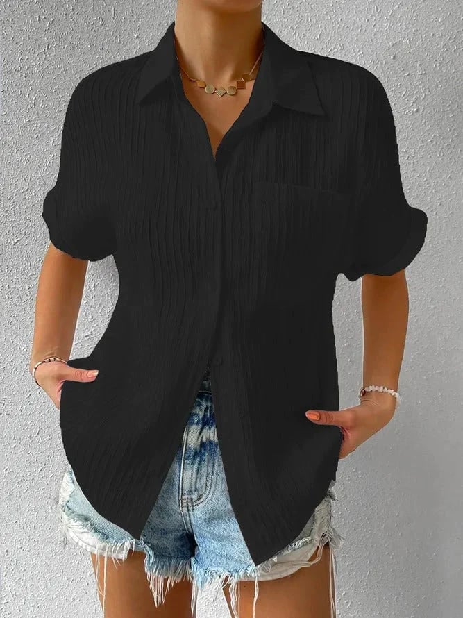Navira – À col chemise en coton mélangé, blouse
