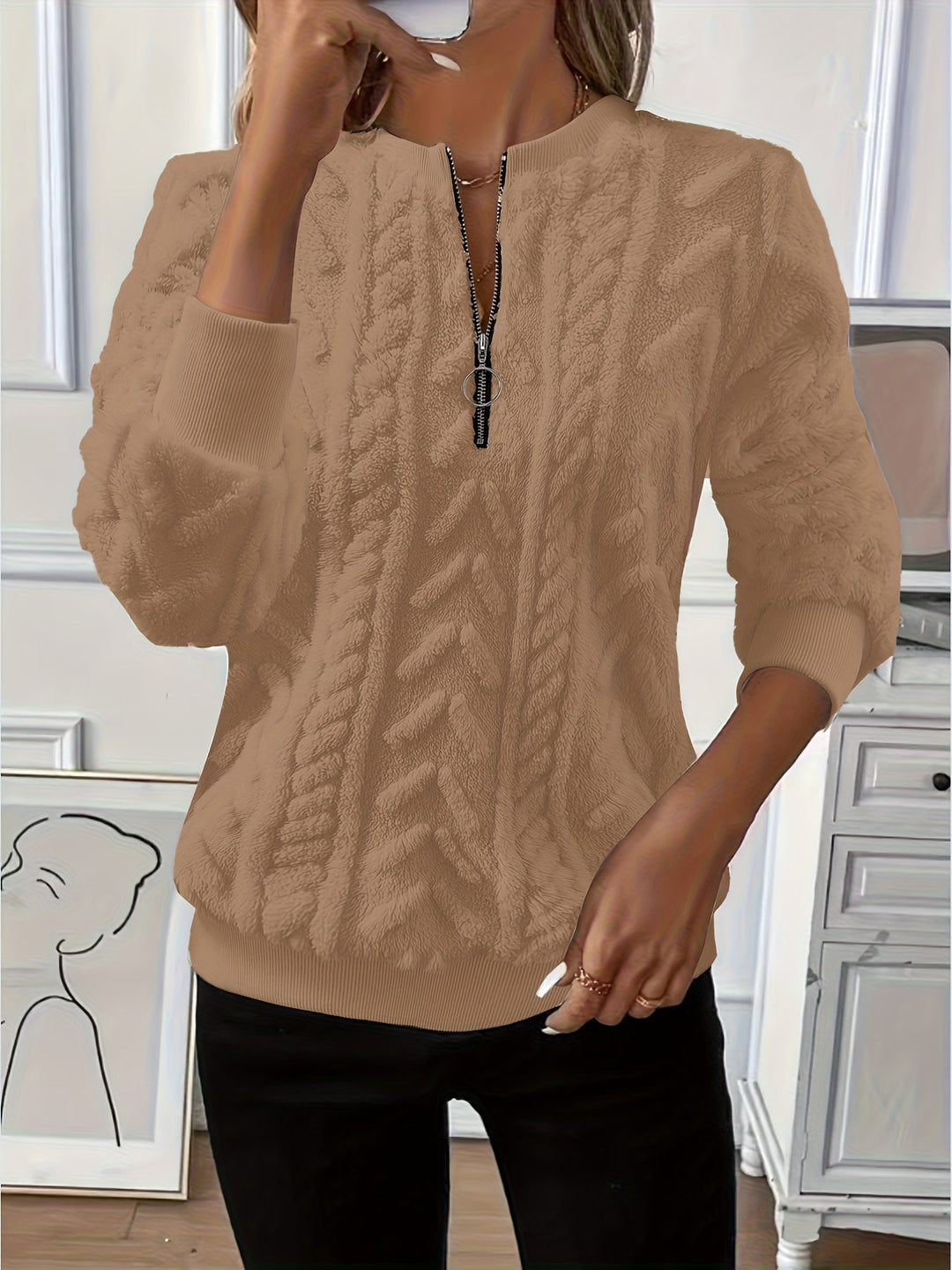 Tirena – sweat-shirt tricoté doublé
