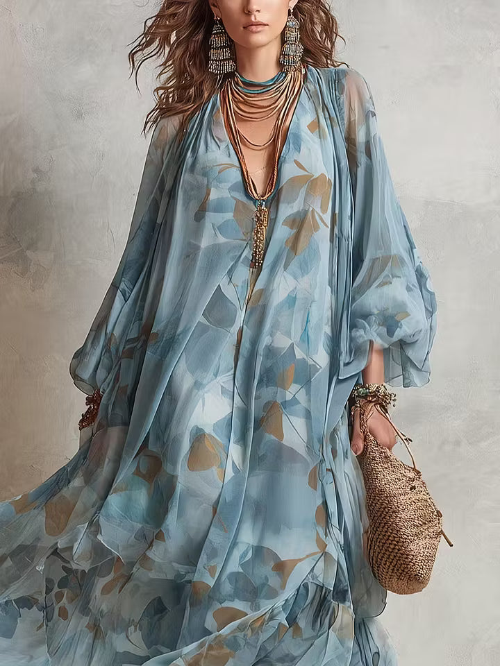 Avyra – Robe longue maxi en soie mélangée