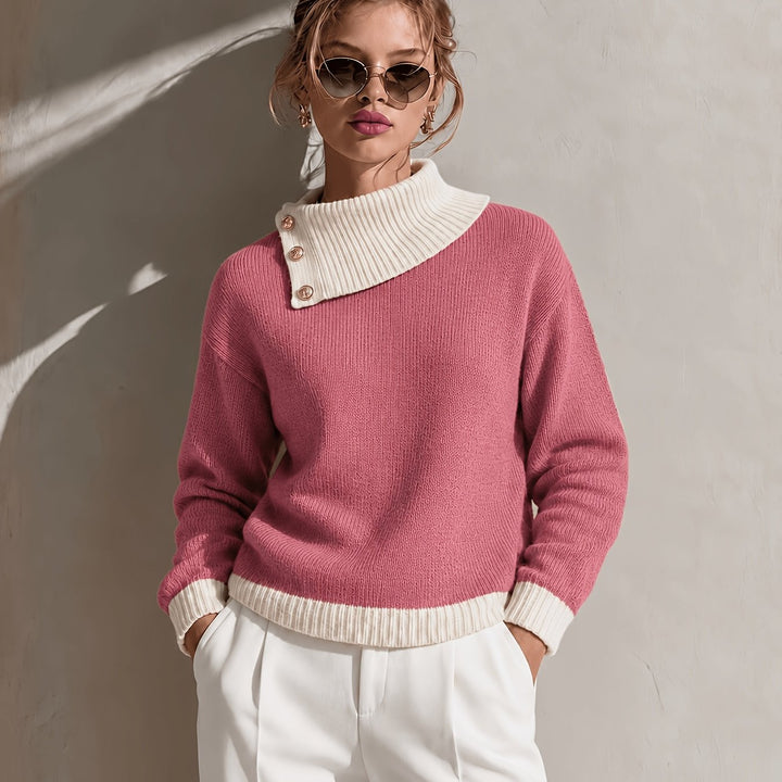 Calira – Pull en tricot à col asymétrique