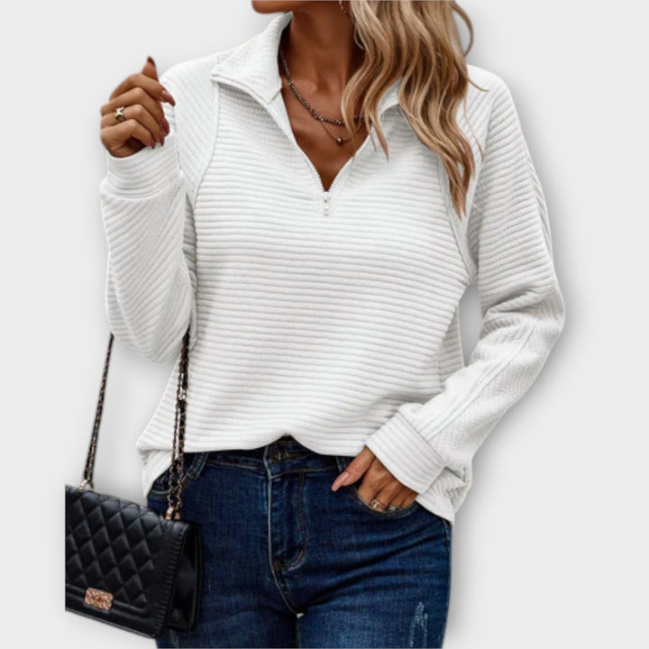 Zareli – Pull zippé en laine mélangée