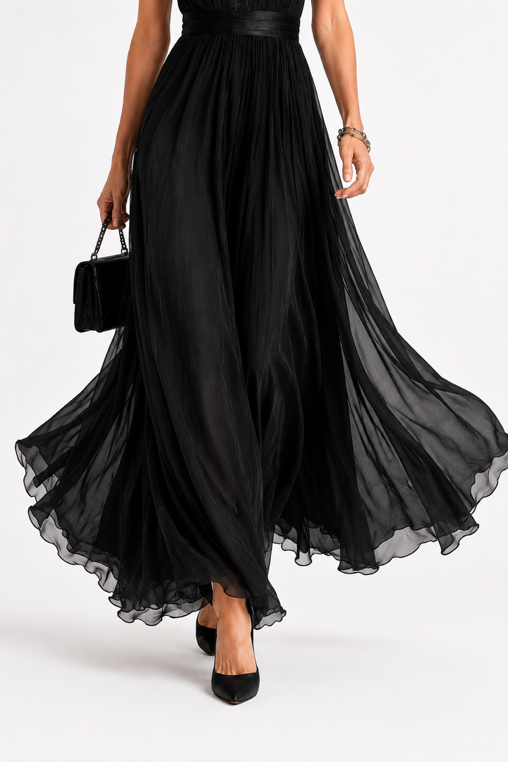 Kelyra – robe longue en chiffon