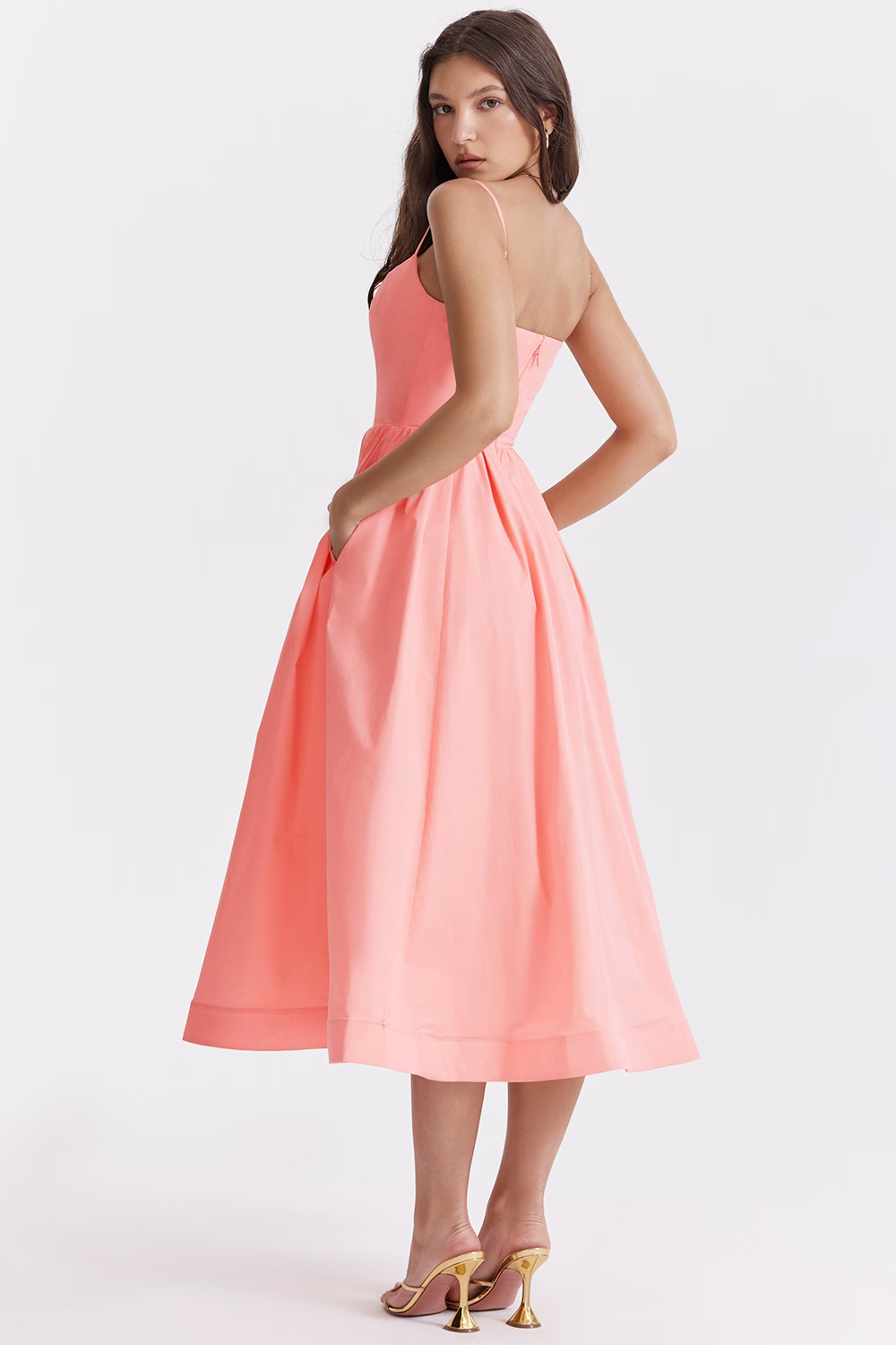 Nolara – robe midi tissée style corset
