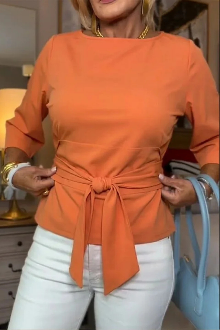 Novira – Top tissé à nœud à la taille