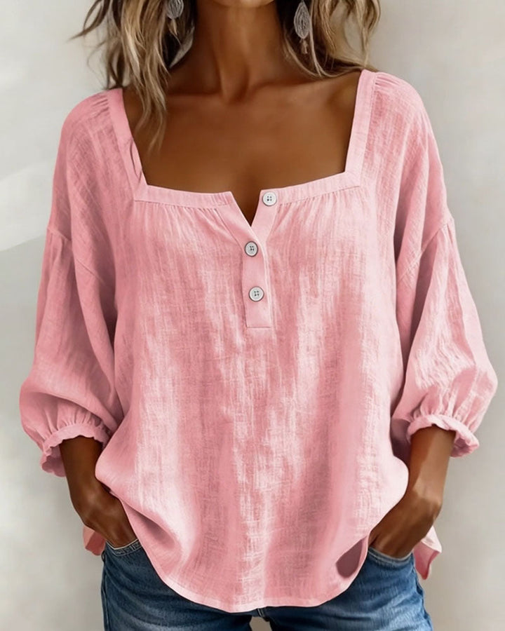 Sivara – décolleté carré en mélange coton-lin, blouse