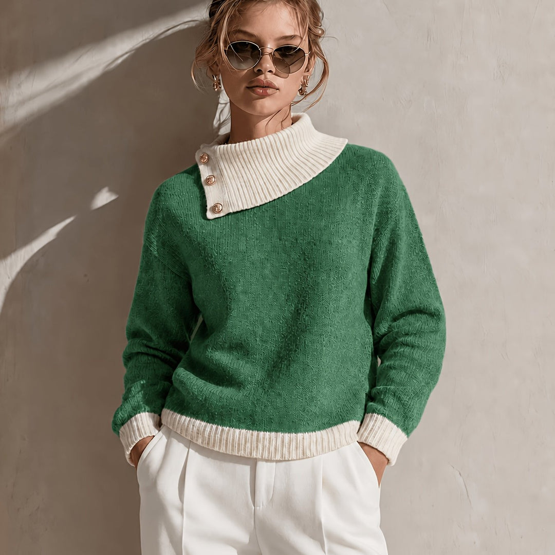 Calira – Pull en tricot à col asymétrique