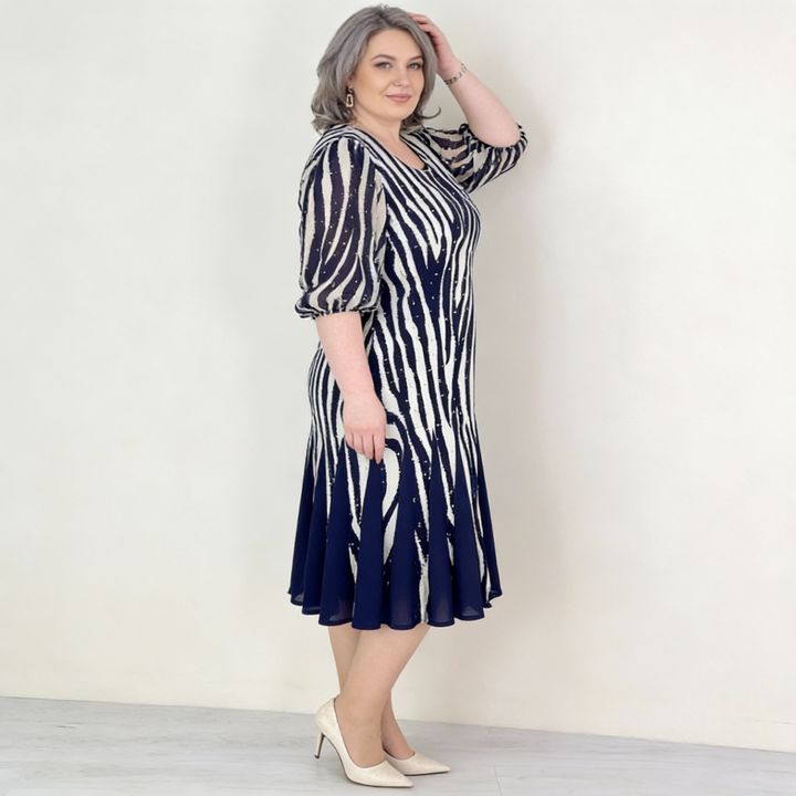 Rilena – robe tricotée à manches en résille